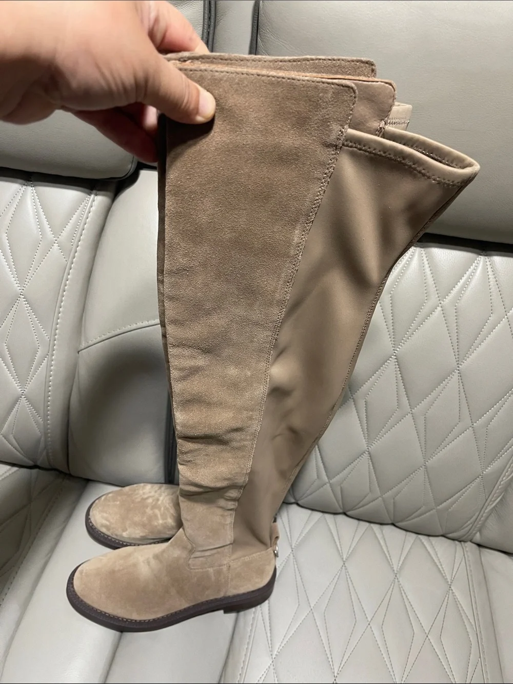 Sam Edelman Over-the-Knee Suede Boots in Taupe